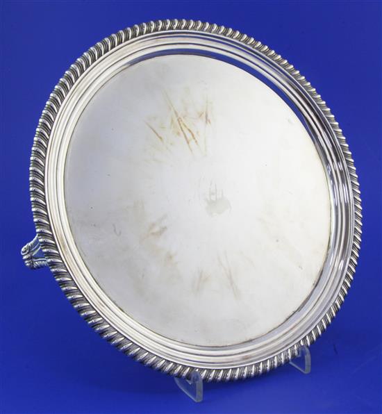 A George III silver circular salver, 25 oz.